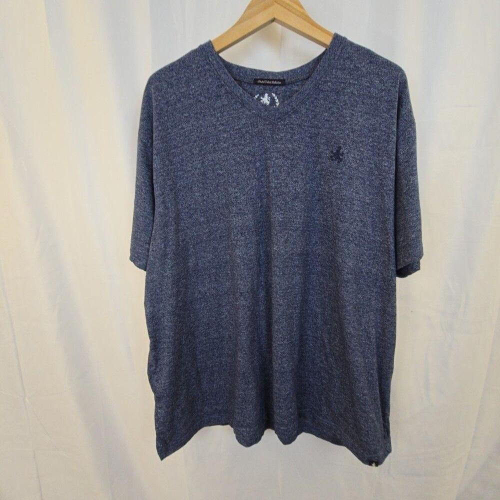 Rugby University Shirt Mens 3XL Blue V Neck Textured Stretch Tee Top Jersey